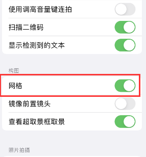 尉犁苹果手机维修网点分享iPhone如何开启九宫格构图功能 