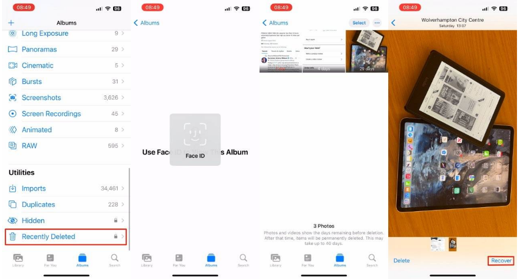 尉犁苹果14维修分享 iPhone14 上恢复已删除的照片 