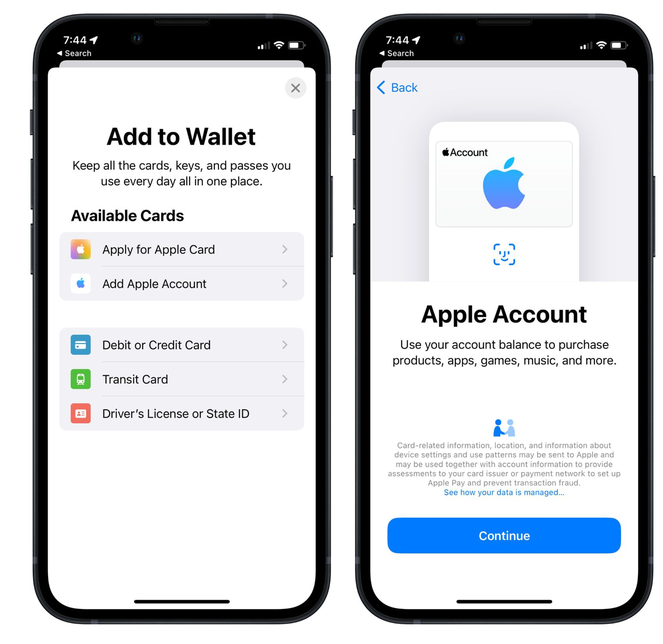 尉犁苹果手机维修分享iOS 15.5钱包App如何添加 Apple 账户 